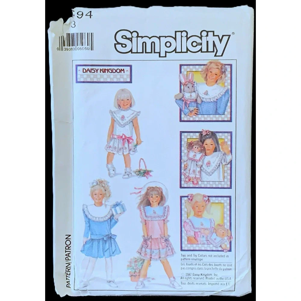 9 DAISY KINGDOM 90s Sew Patterns 6m-8y Girls Big Party Dresses Pinafores Most UC